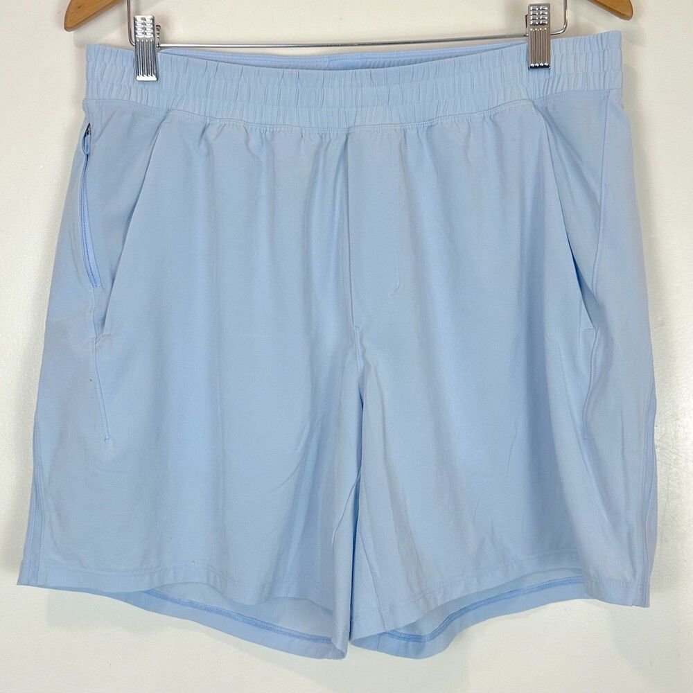 Lululemon Pace Breaker Linerless 7” Shorts XL Light Blue Athletic Gym Running